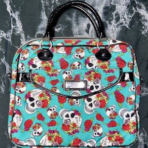 Betsey Johnson Mint Skull & Flower Laptop Bag